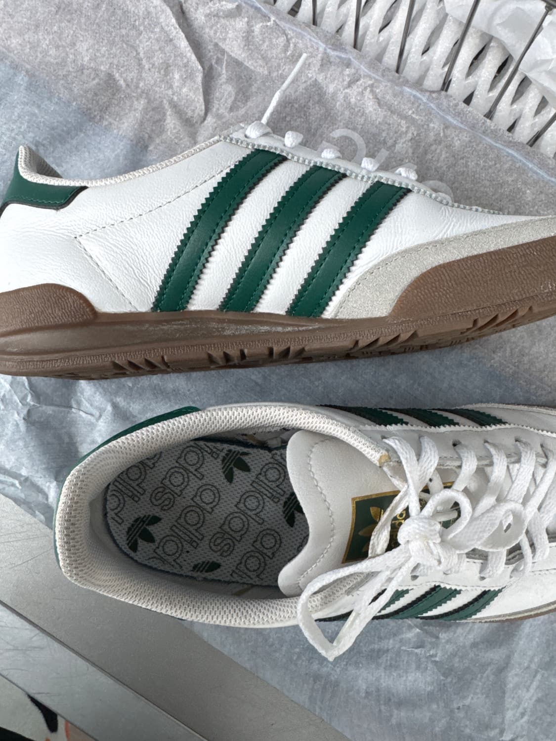 (240)아디다스 JEANS 스니커즈 흰/녹 상품이미지3