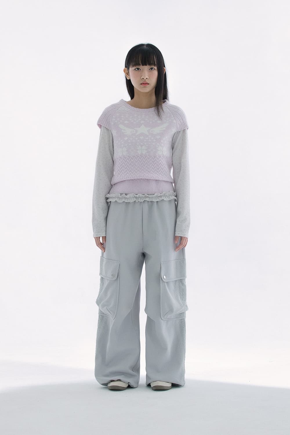 허그유어스킨 Star-wing knit top (Pink) 상품이미지2