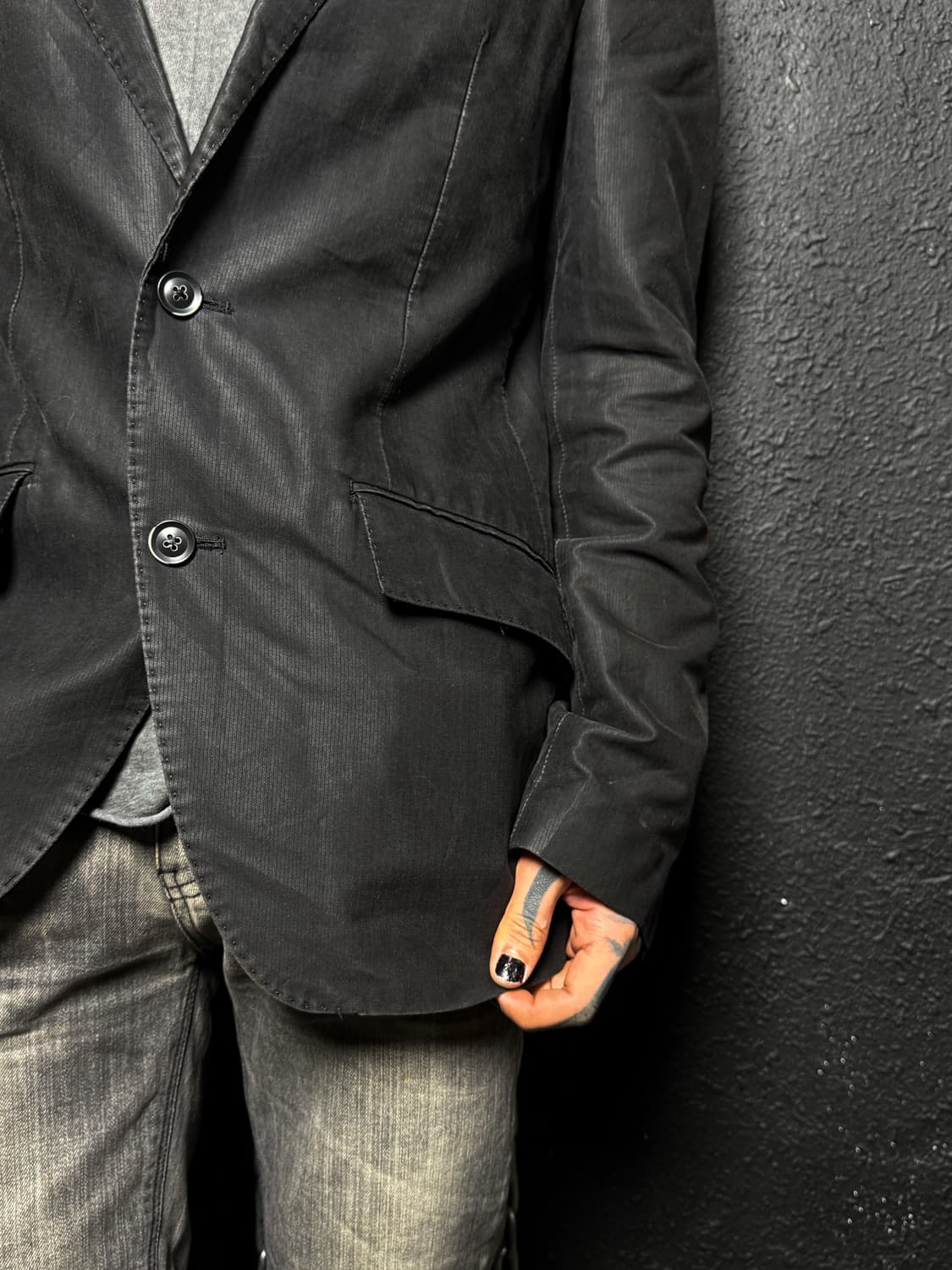 Wax Coating 2-Button Blazer 상품이미지4