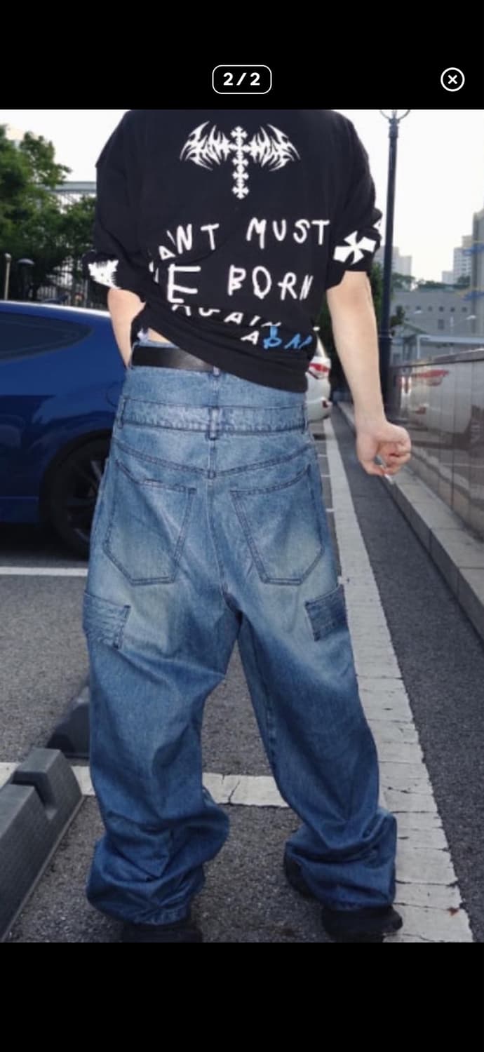PAS - 066 SAGGY JEANS (블랙, 청 모두 보유) 상품이미지2