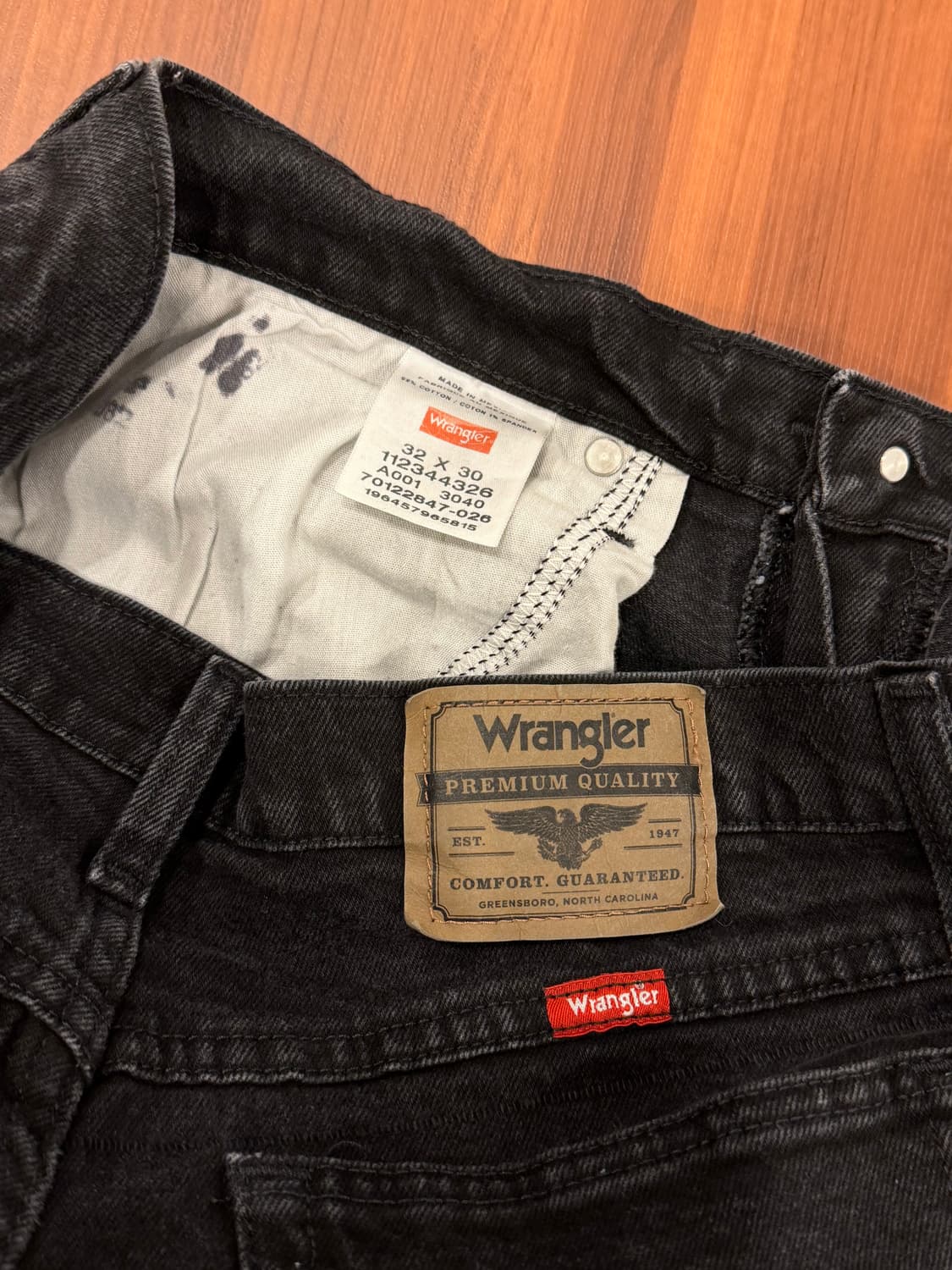 Wrangler 랭글러 흑청 데님 팬츠 (32inch) 상품이미지9
