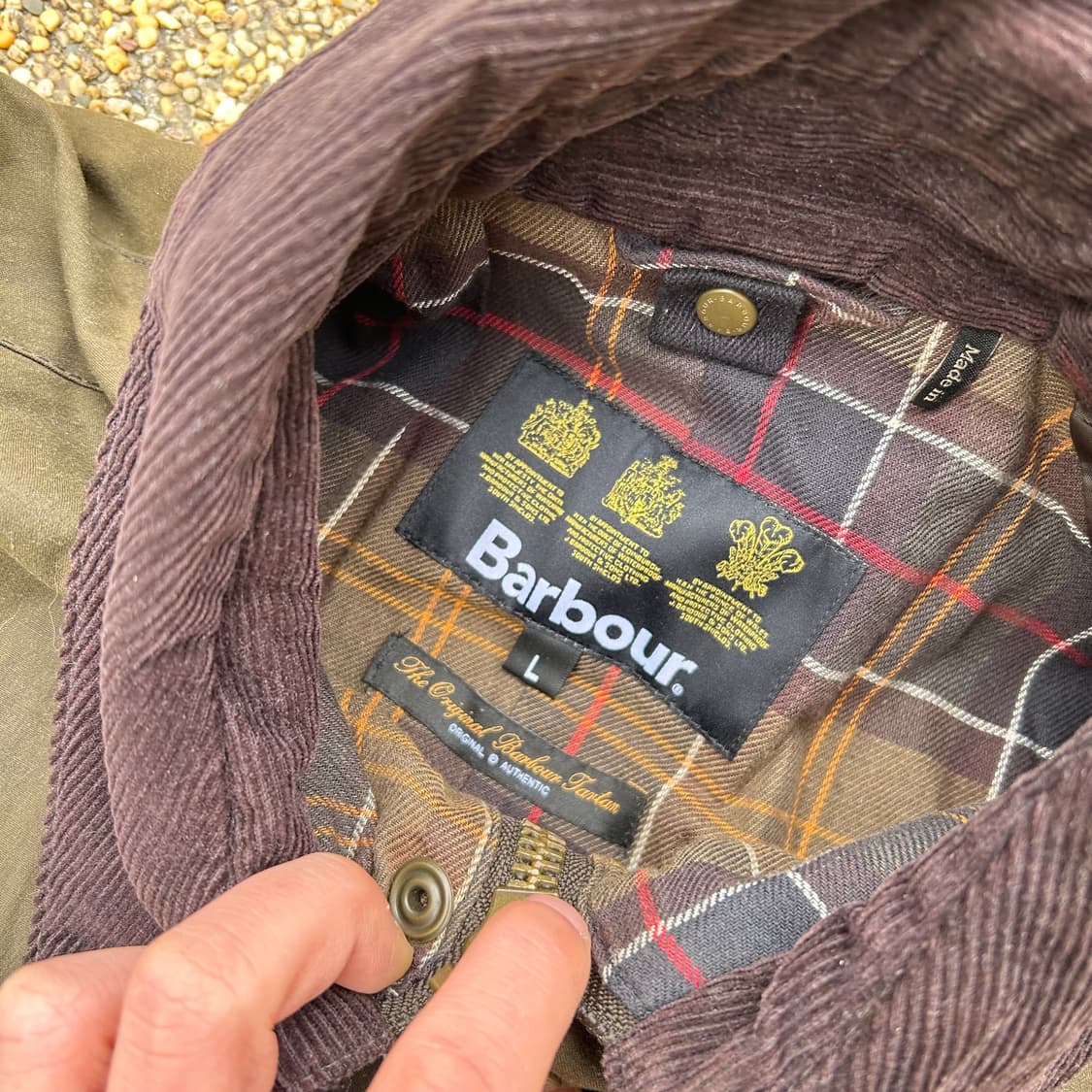 바버(barbour) 올리브 왁스 비드넬 자켓 상품이미지5