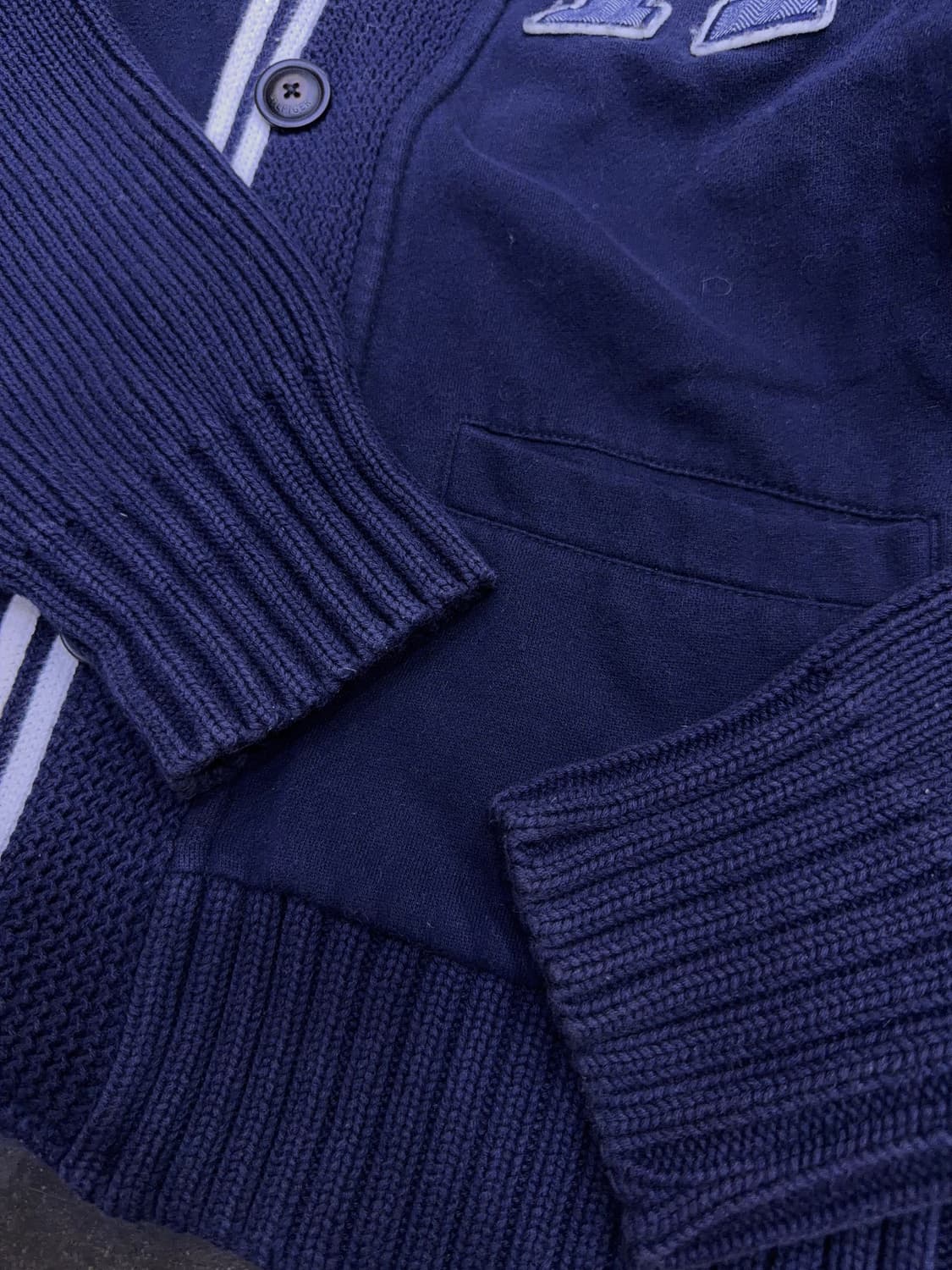 타미힐피거 H 로고 캐쥬얼 숄카라 가디건 네이비 M 상품이미지6