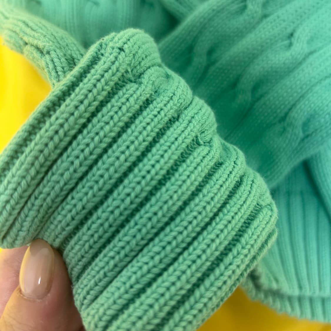 랄프로렌 케이블 니트 민트 여성 M 상품이미지4