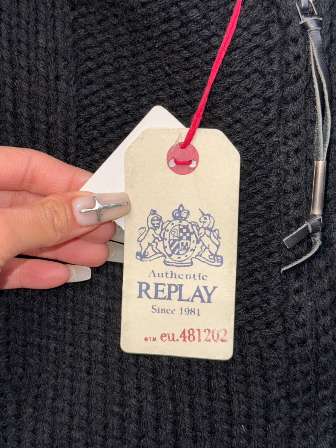 Replay black wool twist knit zipup (새제품) 상품이미지6