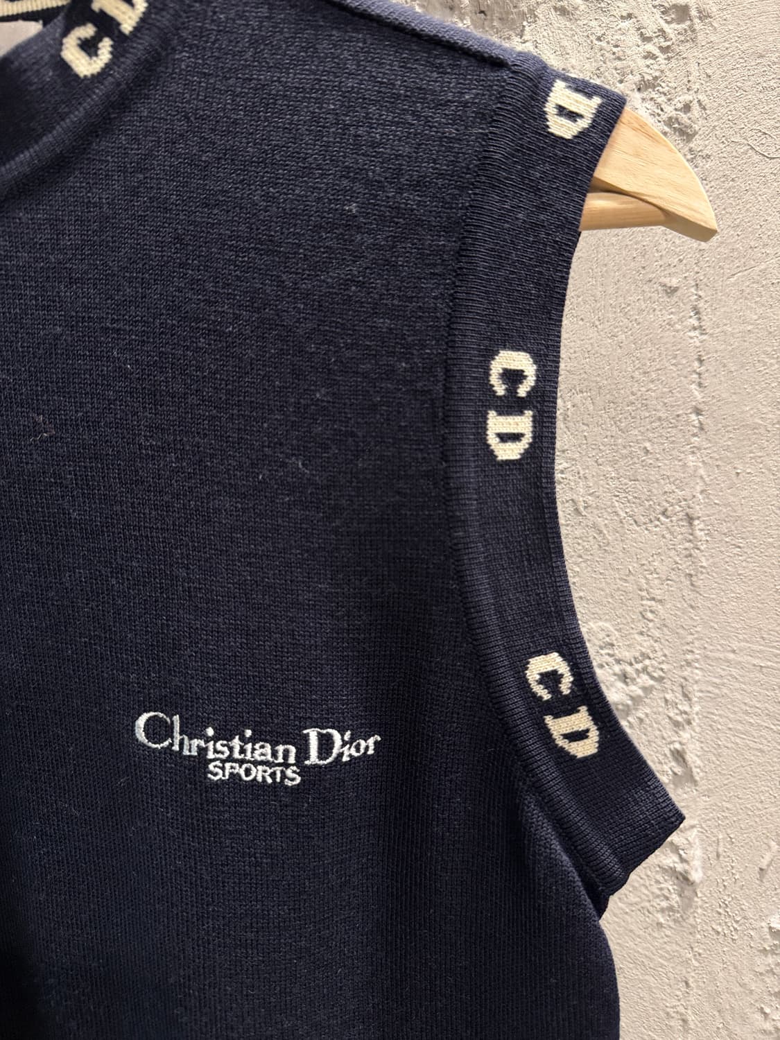 크리스찬 디올 스포츠 CD 로고 울 니트 베스트 네이비 90 상품이미지1