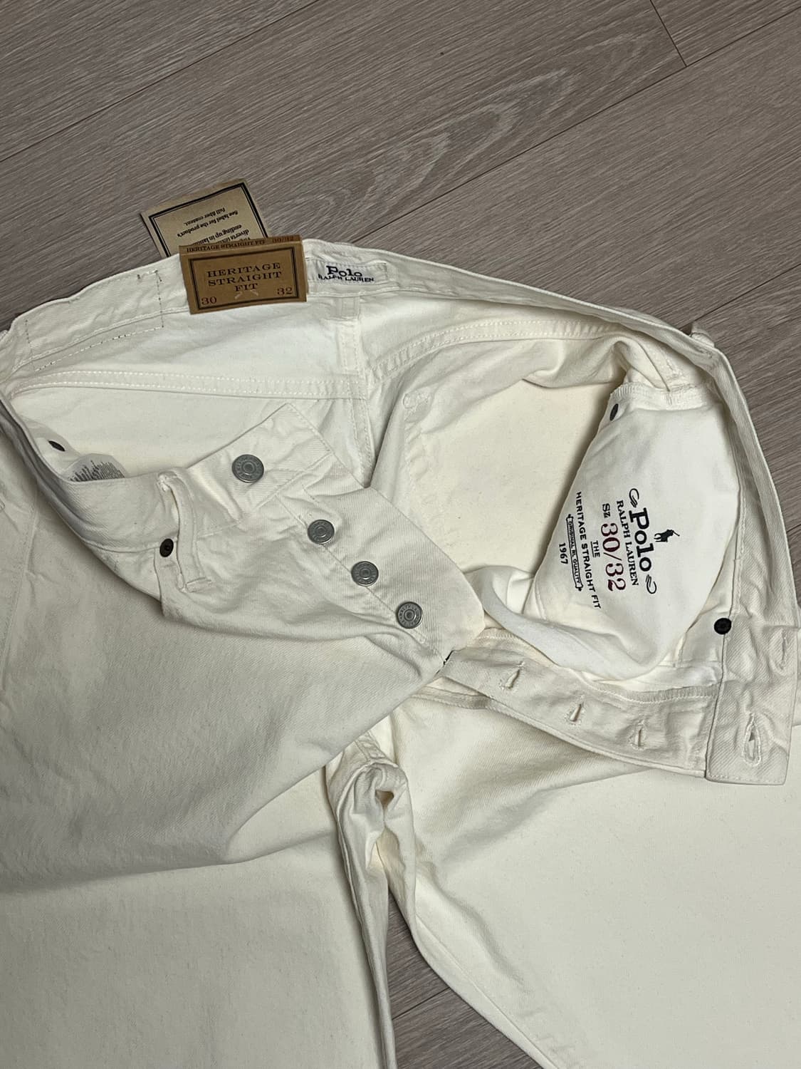 (새상품) 폴로 랄프로렌 헤리티지 스트레이트 데님 팬츠 화이트 상품이미지5