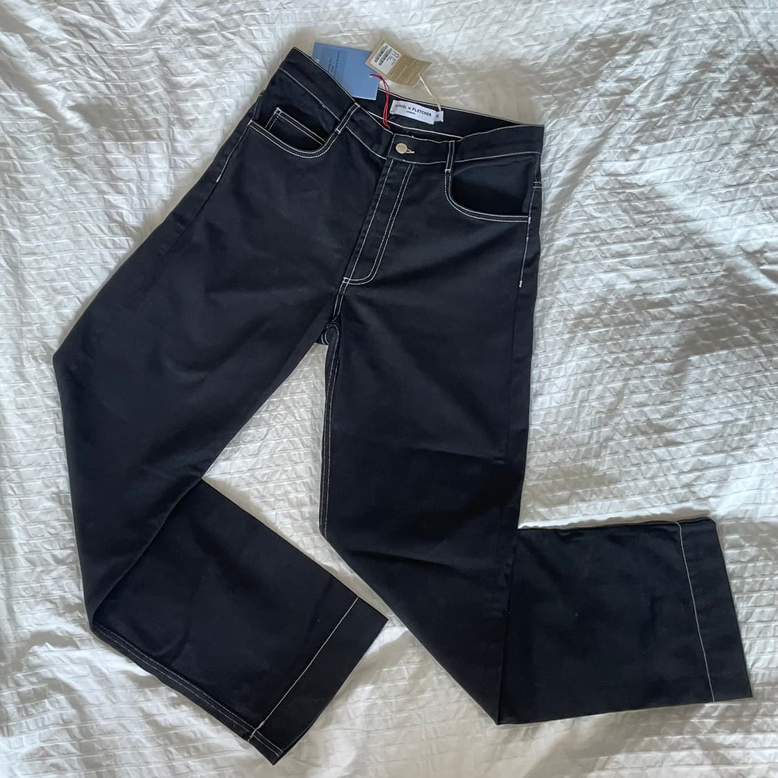 다니엘 W 플레처 스티치 스트레이트 진 블랙 M(새상품) 상품이미지3