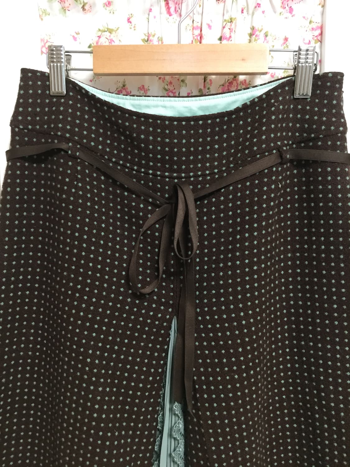 빈티지 모리걸 민트초코 도트 스커트 상품이미지2