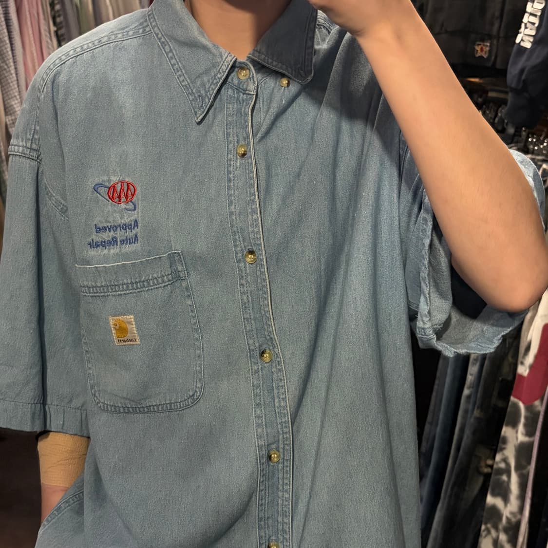 [IM] Carhartt 칼하트 데님 반팔 셔츠 연청 상품이미지3