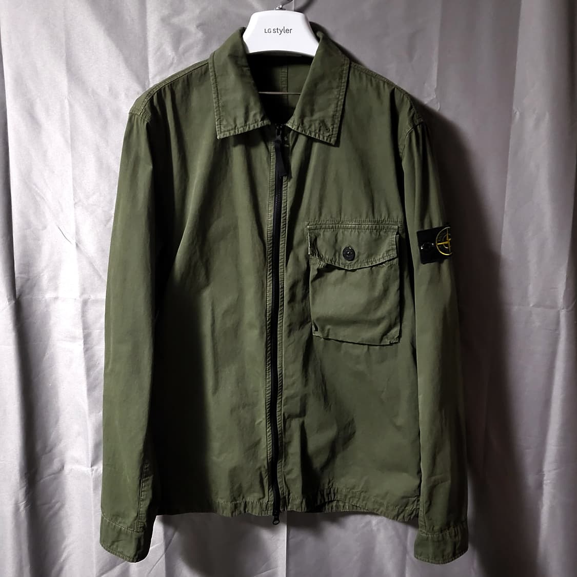 [새상품급]스톤아일랜드 올드이펙트 오버셔츠 L 카키 상품이미지1