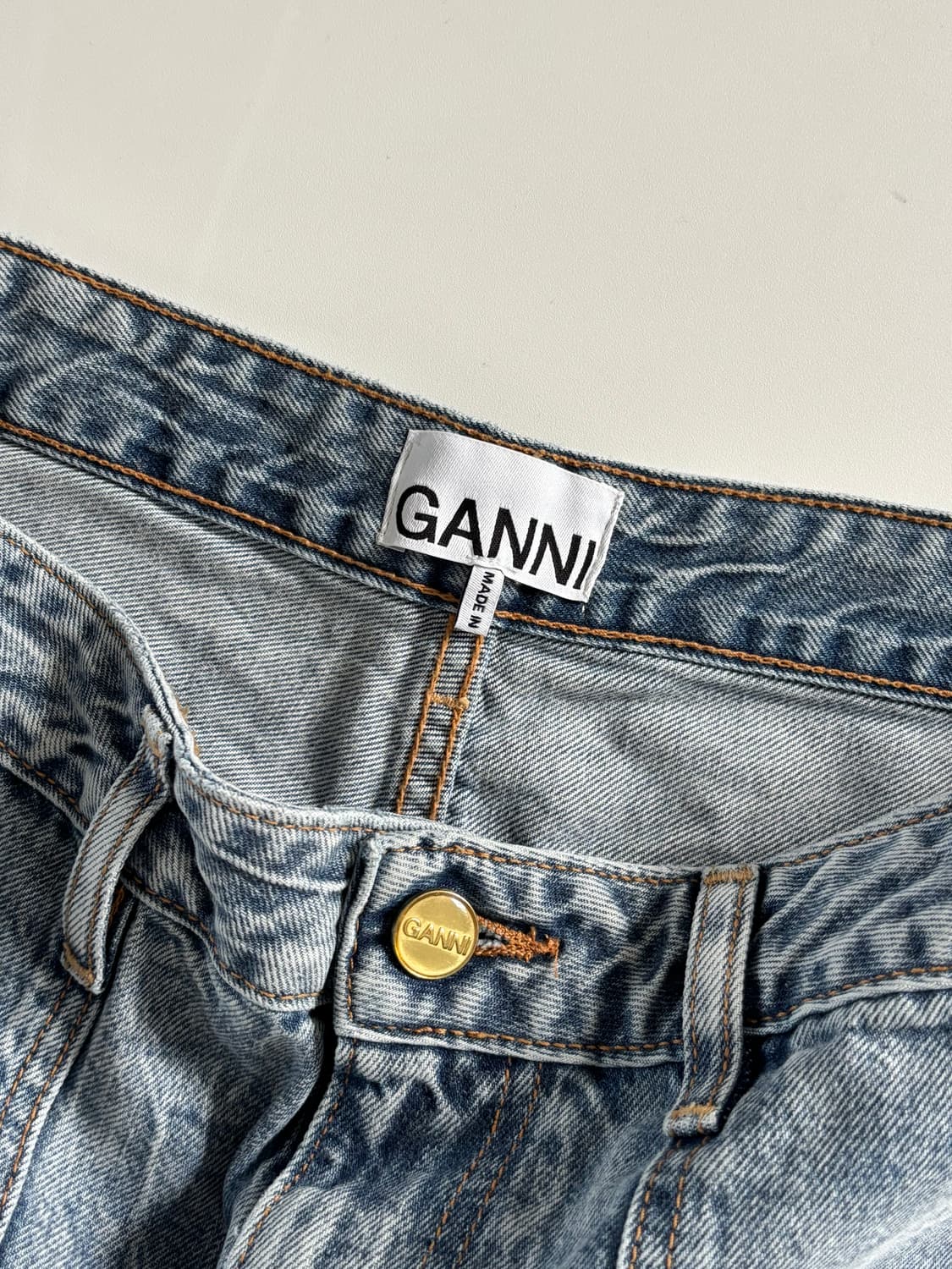 Ganni 가니 카고 데님 워싱 팬츠 상품이미지7