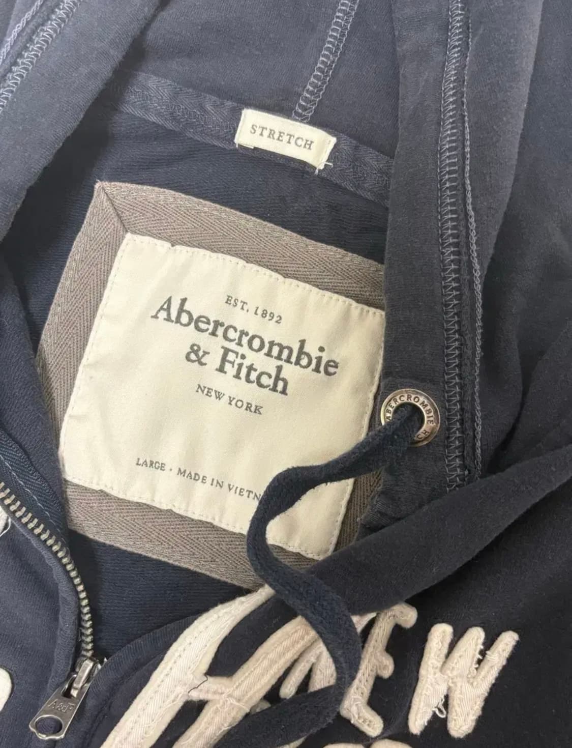 아베크롬비 슬림핏 네이비 후드집업 상품이미지3