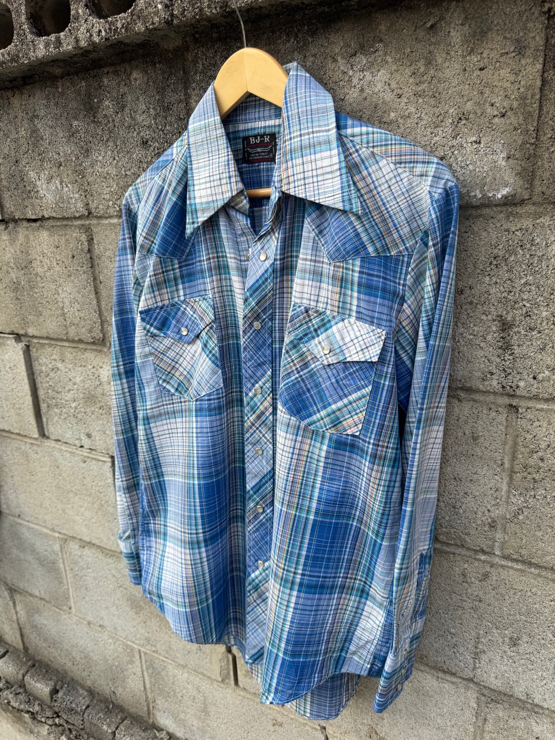 80~90s BJ-R 빈티지 무지개 스트라이프 웨스턴 셔츠 상품이미지3