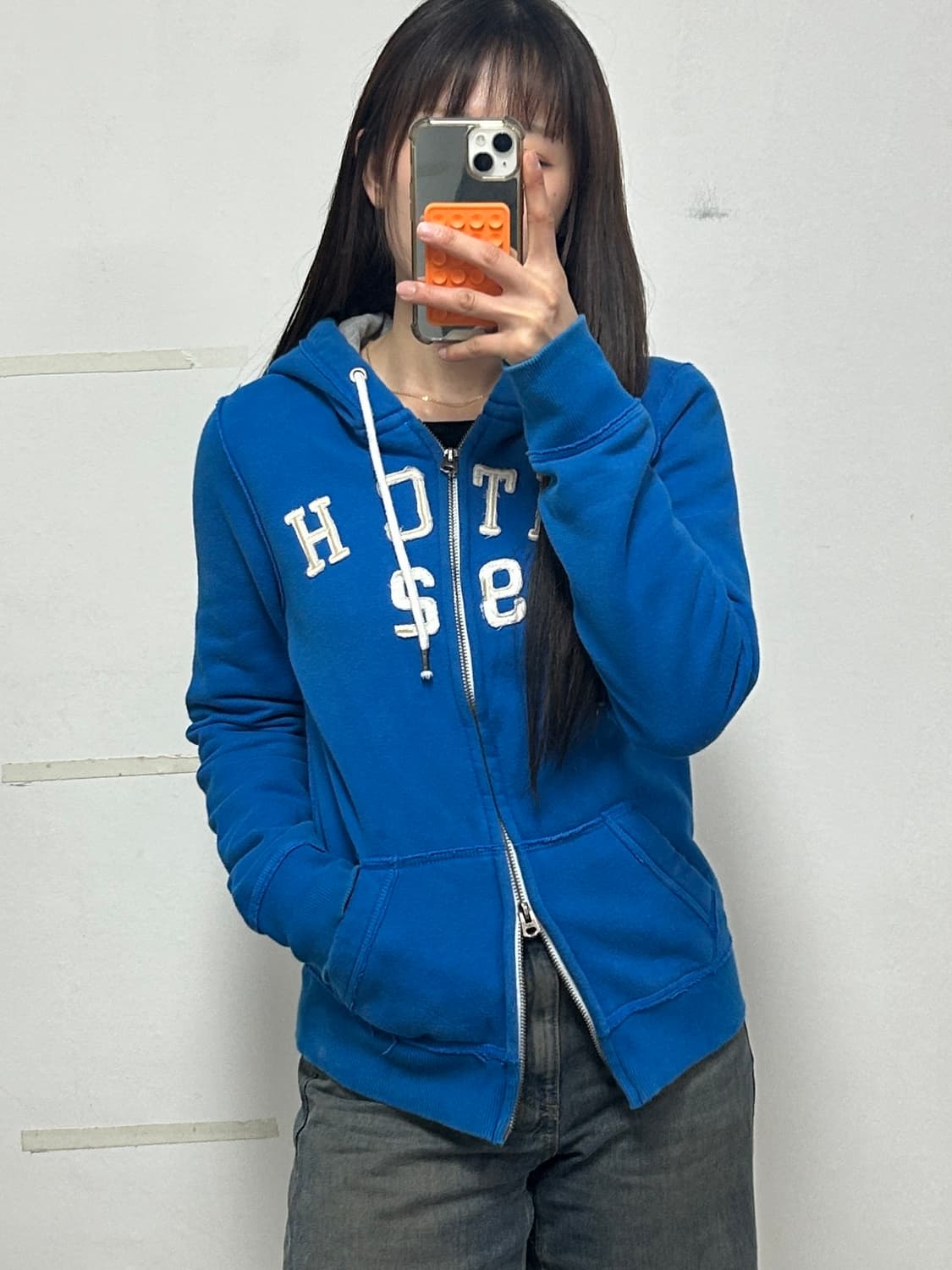 아베크롬비 아치로고 후드집업 블루 상품이미지1