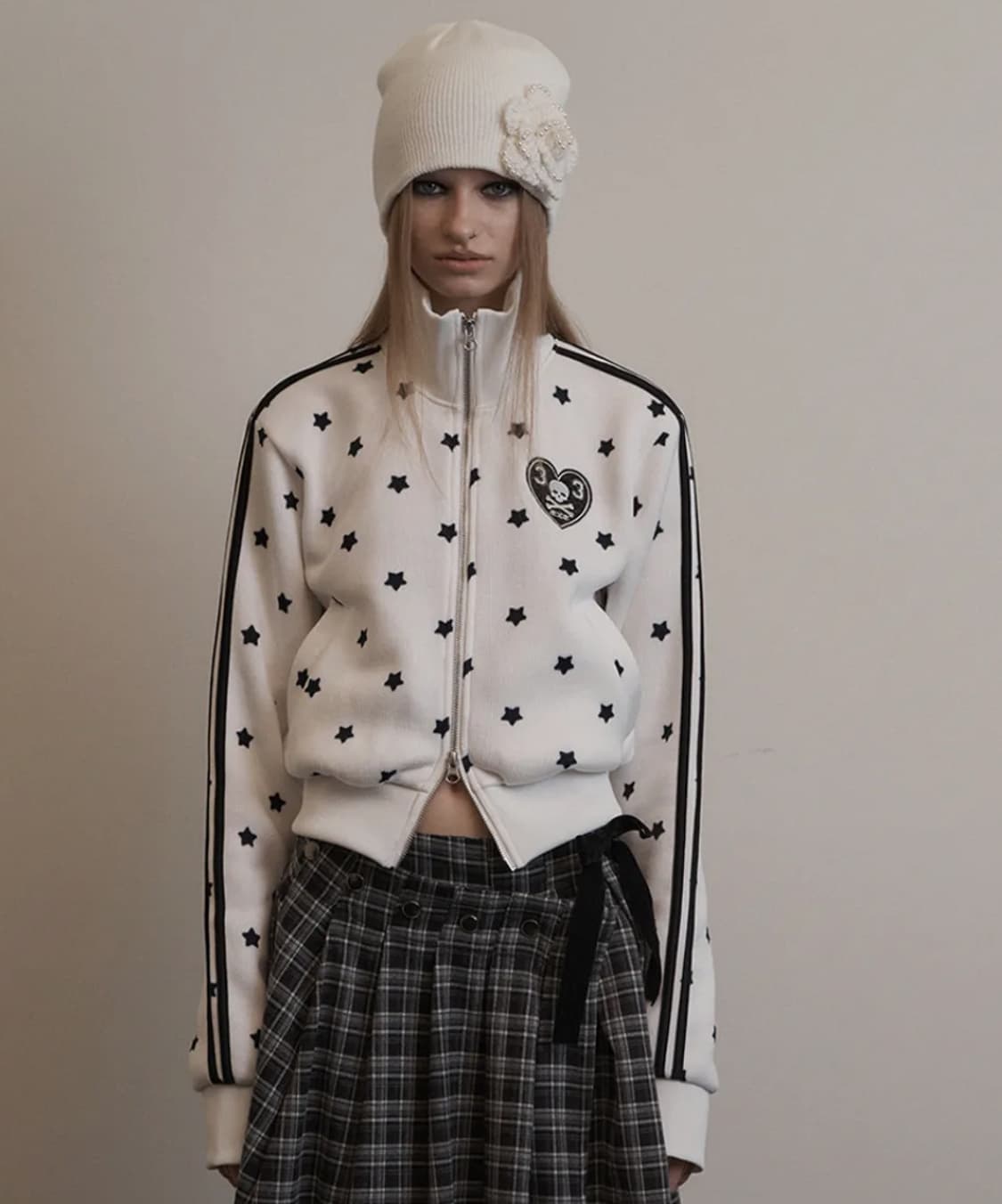 셋업이엑스이 집업 STAR SPORTY ZIP-UP WHITE 상품이미지1