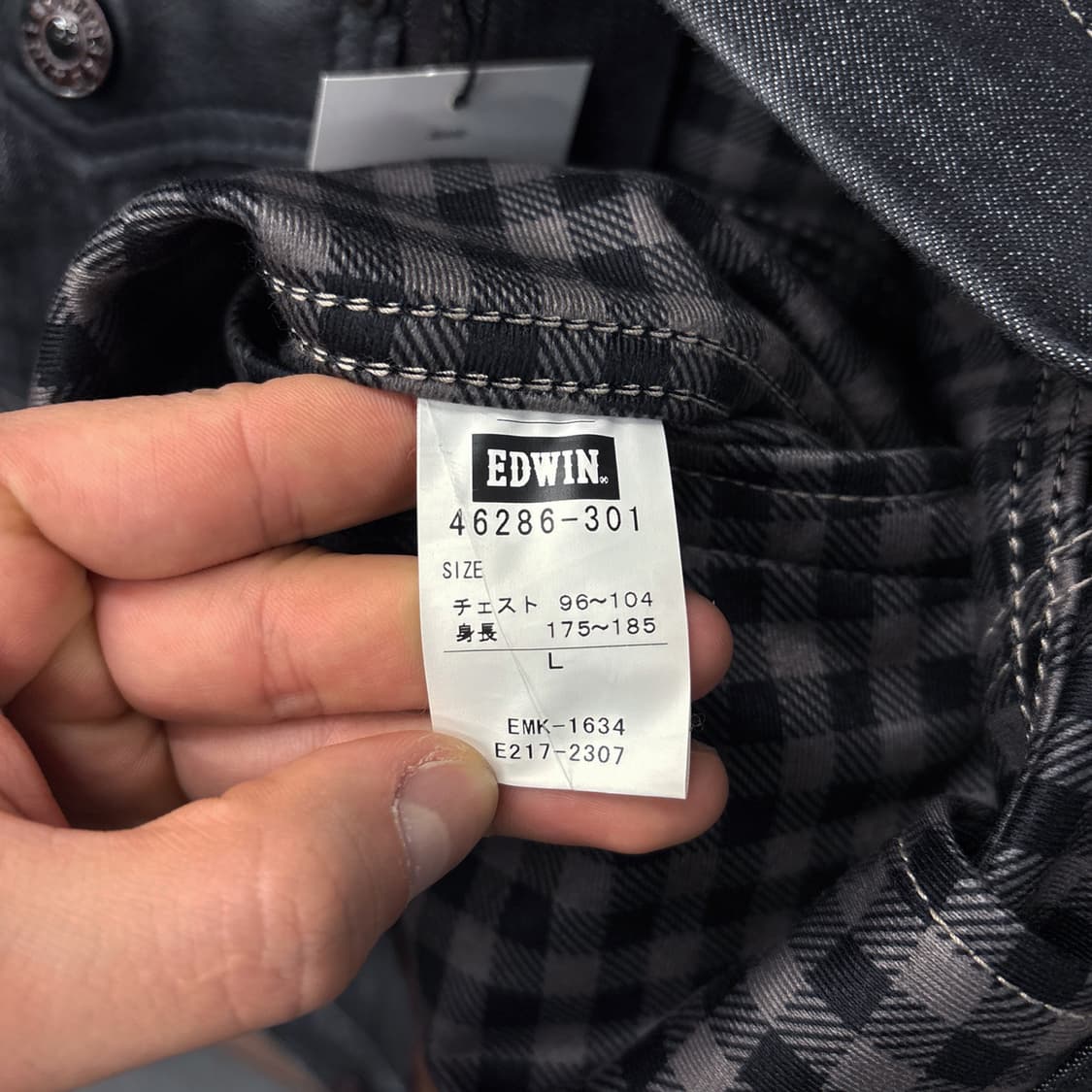 에드윈 Edge Wild Fire 워시드블랙 데님 트러커 자켓 N1090 상품이미지9