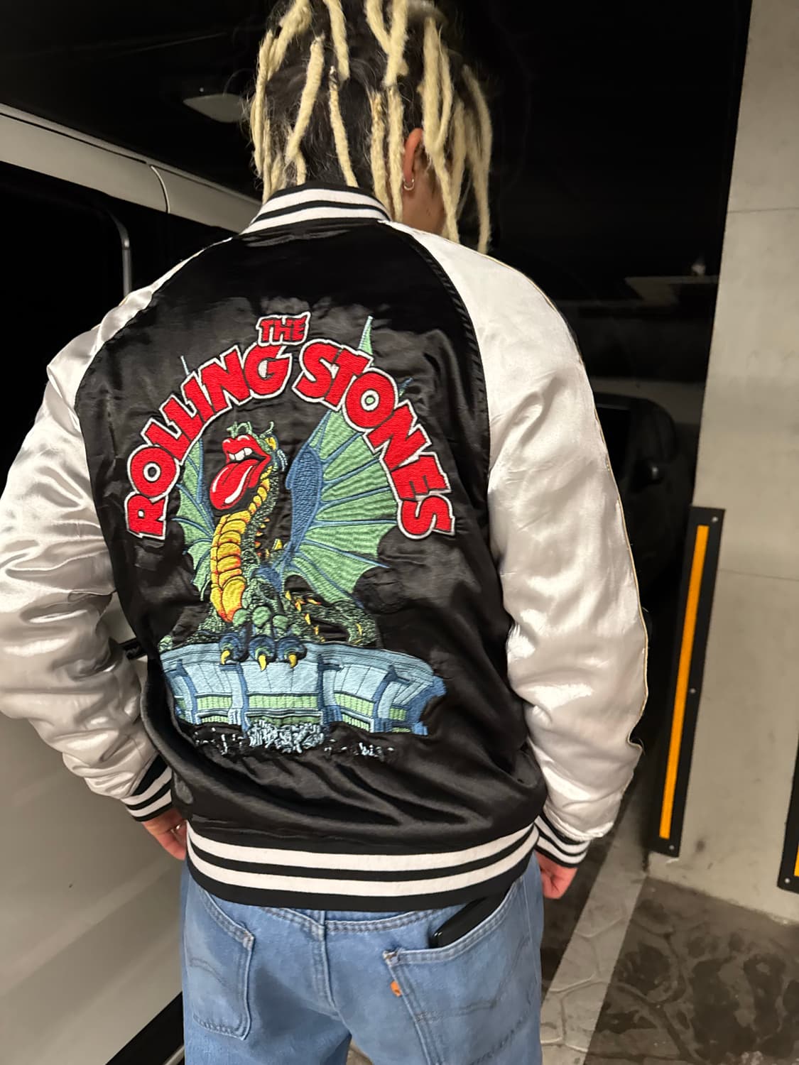 롤링 스톤즈 스타디움 드래곤 새틴 봄버 자켓 상품이미지1