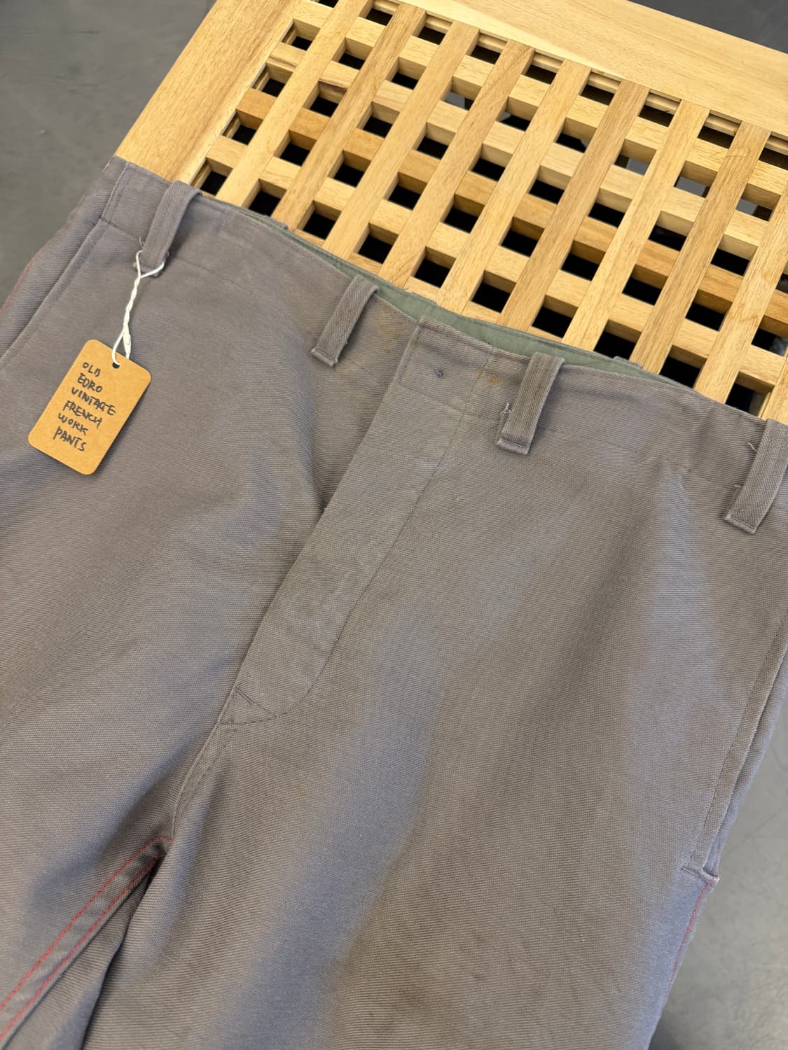 OLD EURO GREY RED STITCH 빈티지 프렌치워크팬츠 상품이미지7