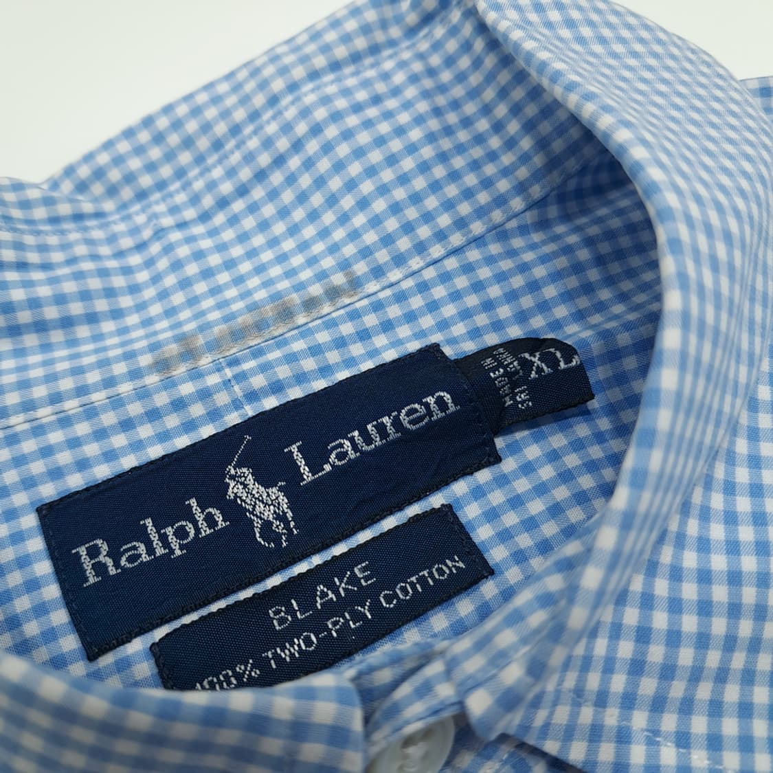 CN786 XL 폴로 랄프로렌 스카이블루 마이크로타탄체크 긴팔 셔츠 남방 상품이미지4