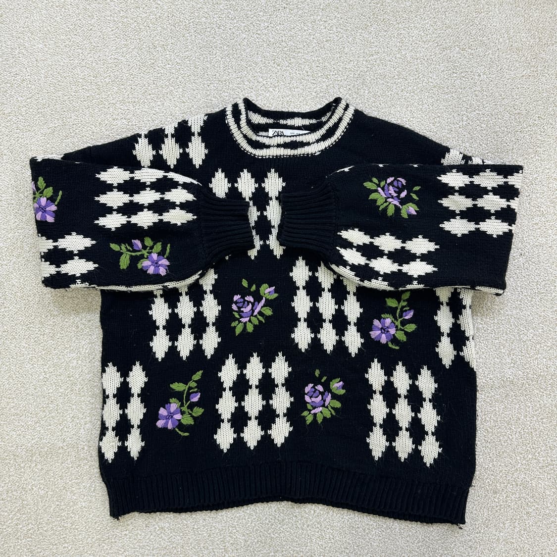 S 자라 플라워 니트 스웨터 0317D 상품이미지1