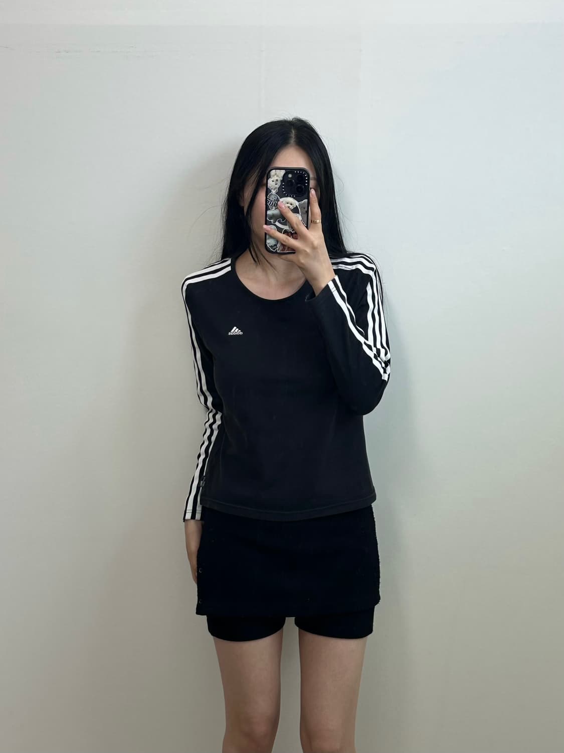 아디다스 자수로고 사이드라인 블랙 롱슬리브 긴팔 티셔츠 상품이미지1