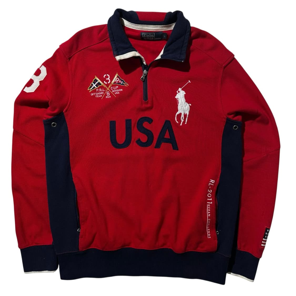폴로 랄프로렌 빅포니 USA 레이싱 하프집업 맨투맨 상품이미지1