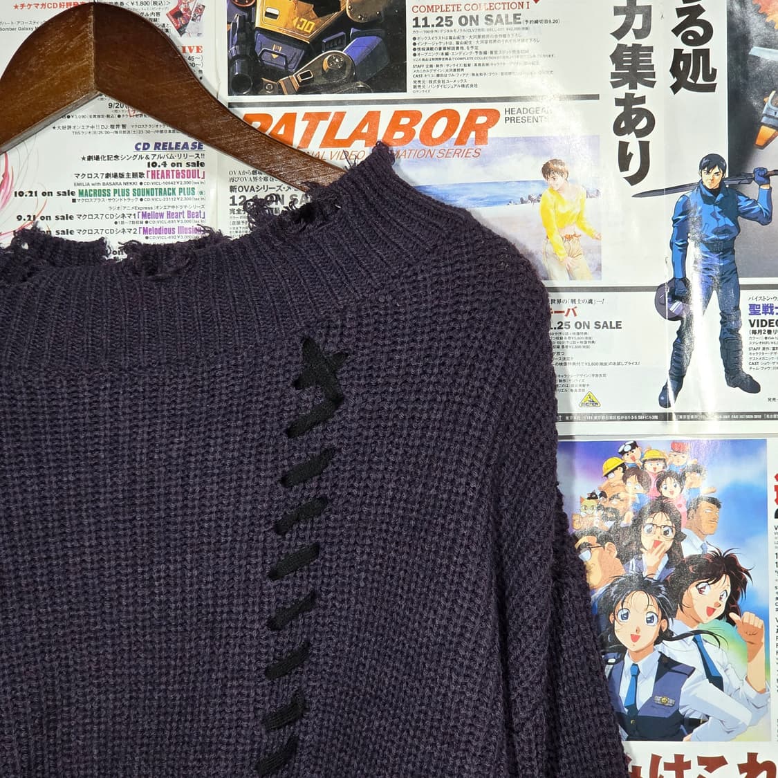 JPN 엑시즈팜 퍼플 그런지 크롭 니트 상품이미지3