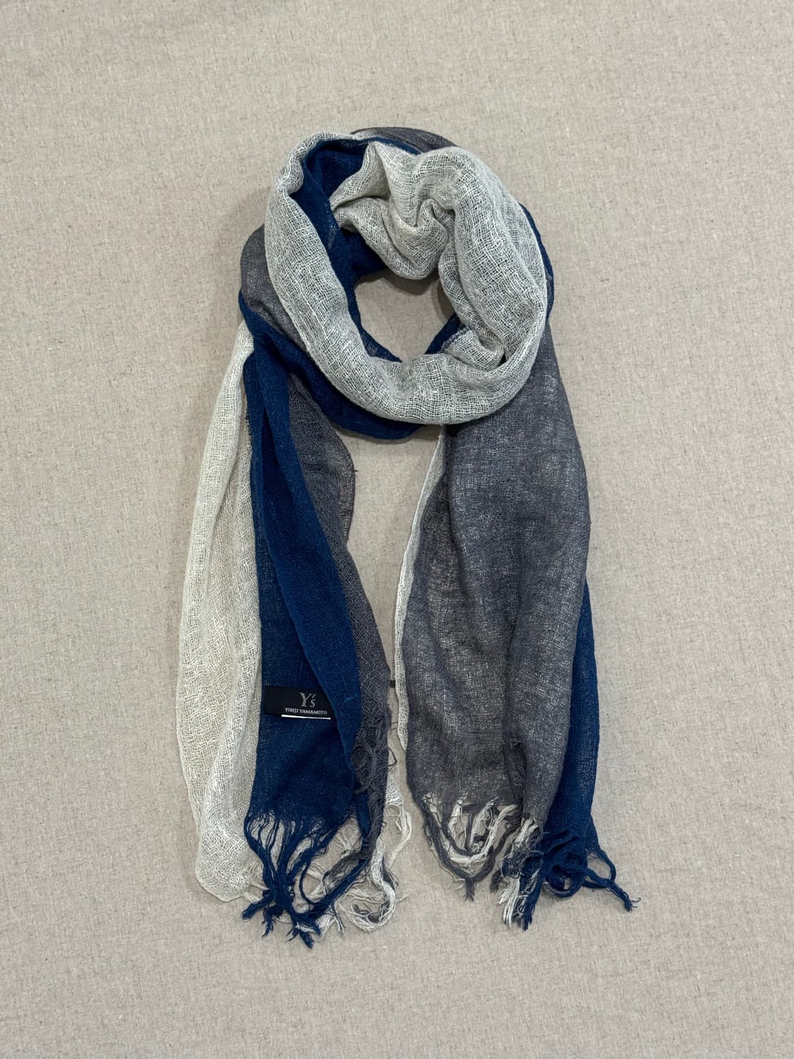 요지야마모토 린넨 레이어드 머플러 상품이미지1