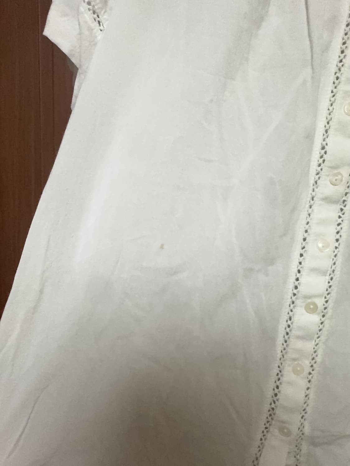 모리걸 하구미 일본 빈티지 아오이유우 화이트 레이스 반팔 블라우스 상품이미지3