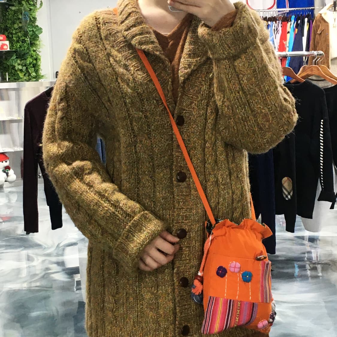 모리걸 브라운 포근 니트 가디건 상품이미지1