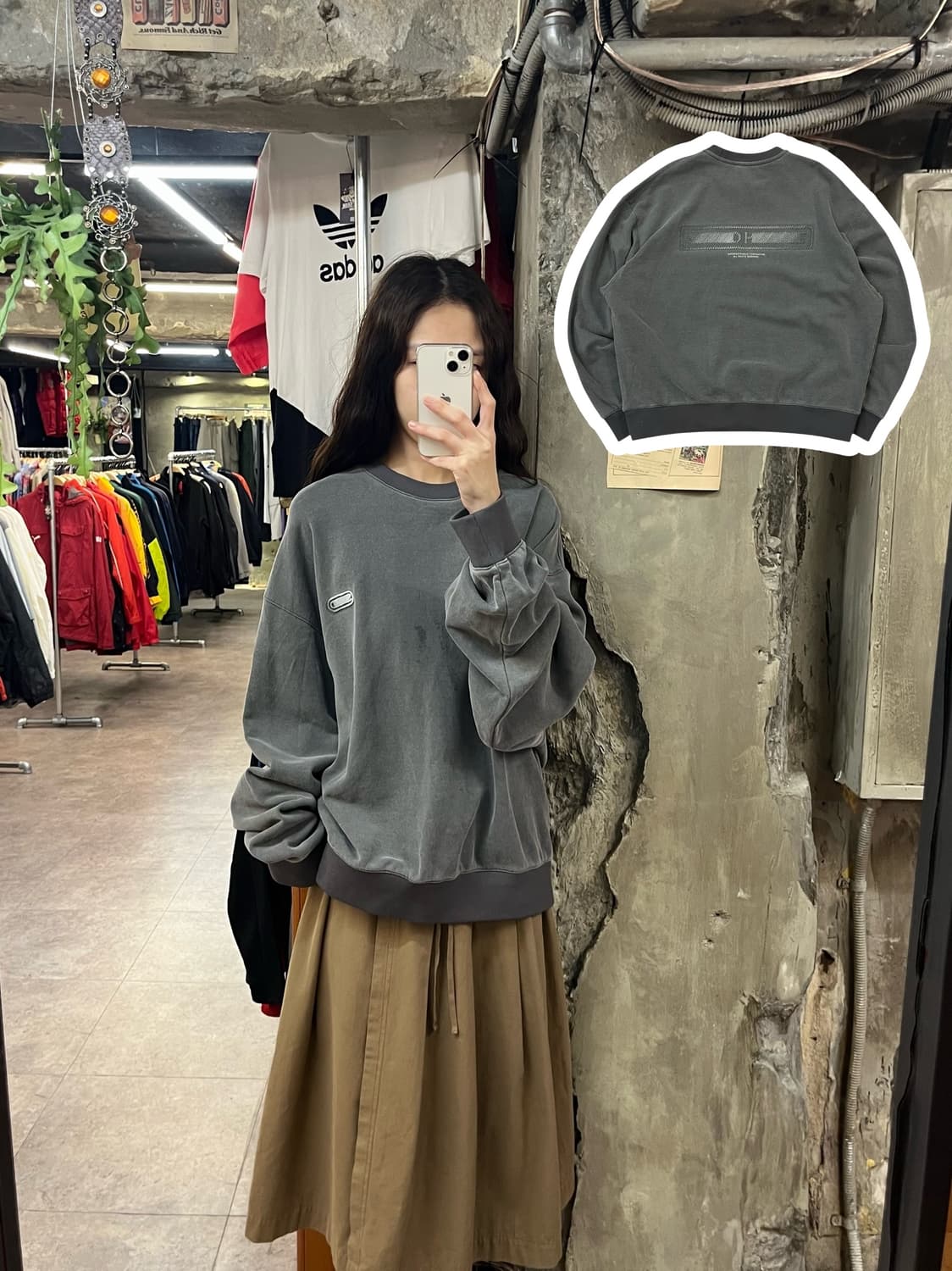 솔리드옴므 맨투맨 차콜 105 #csz1737 상품이미지1