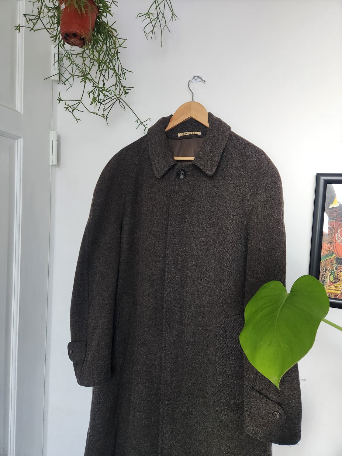 90s 맨즈비기 듀플레익스 브라운 울 발마칸 코트 상품이미지2