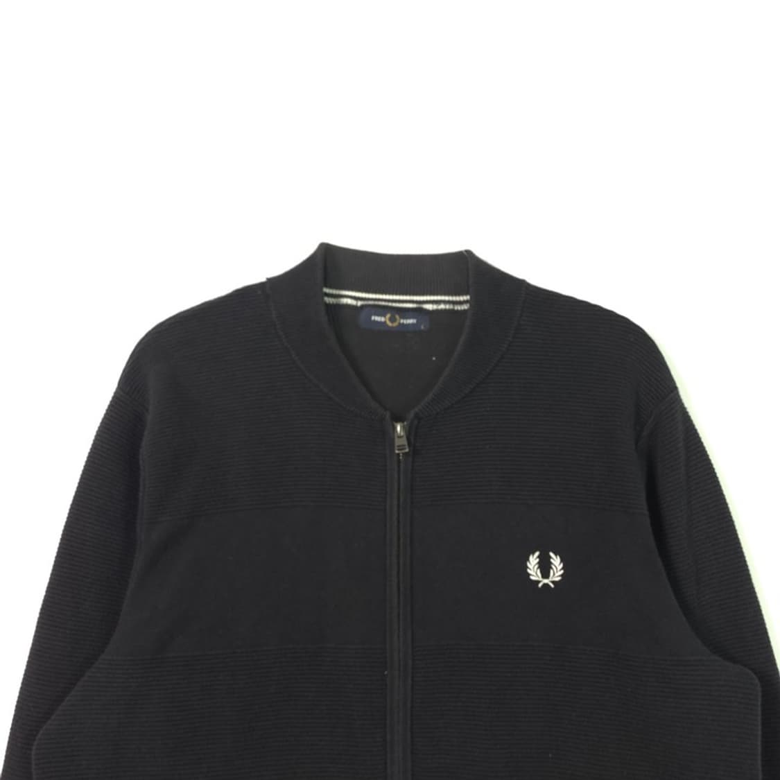 프레드페리 월계관 로고 블랙 니트 집업 가디건 L 상품이미지3