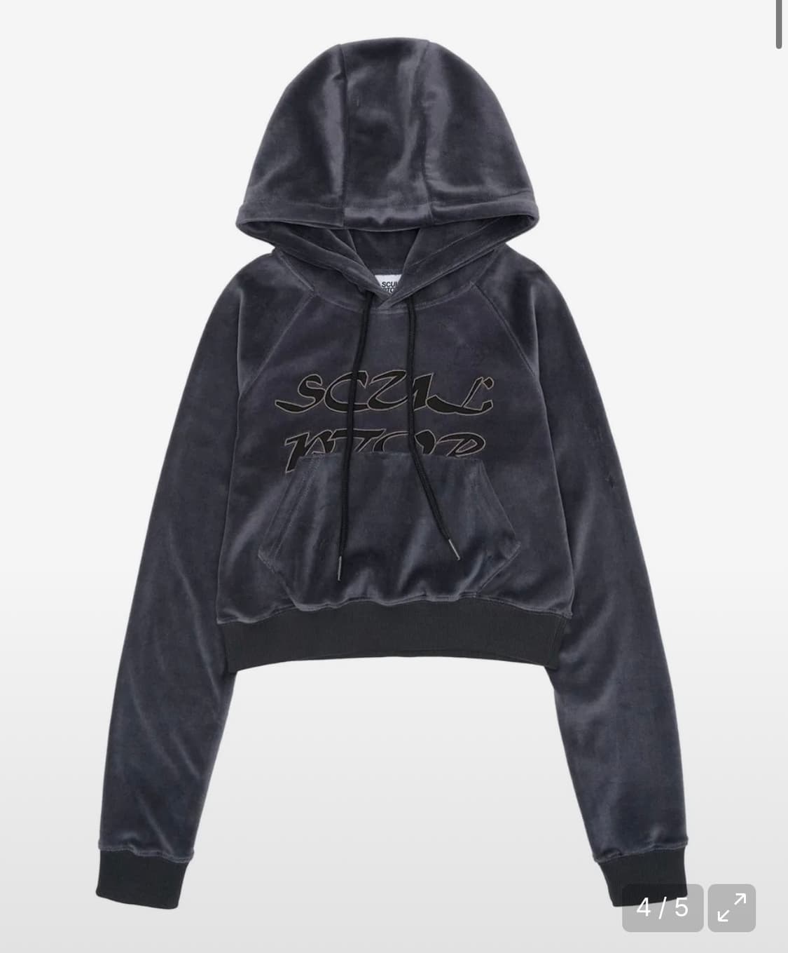 스컬프터 크롭후디 차콜 상품이미지1