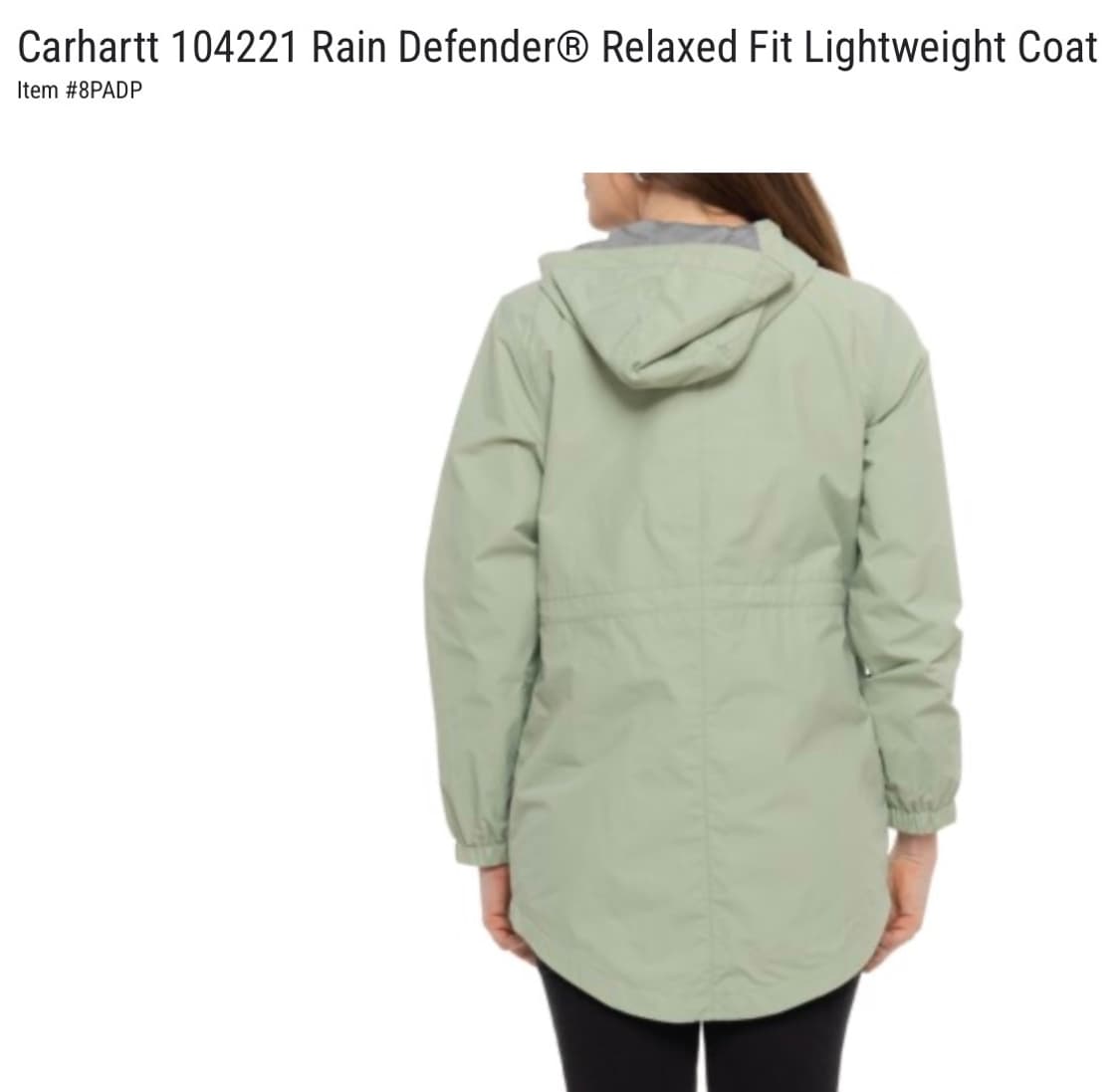 [새상품/S,세이지그린] 칼하트 우먼스 104221 레인 디펜더 상품이미지2
