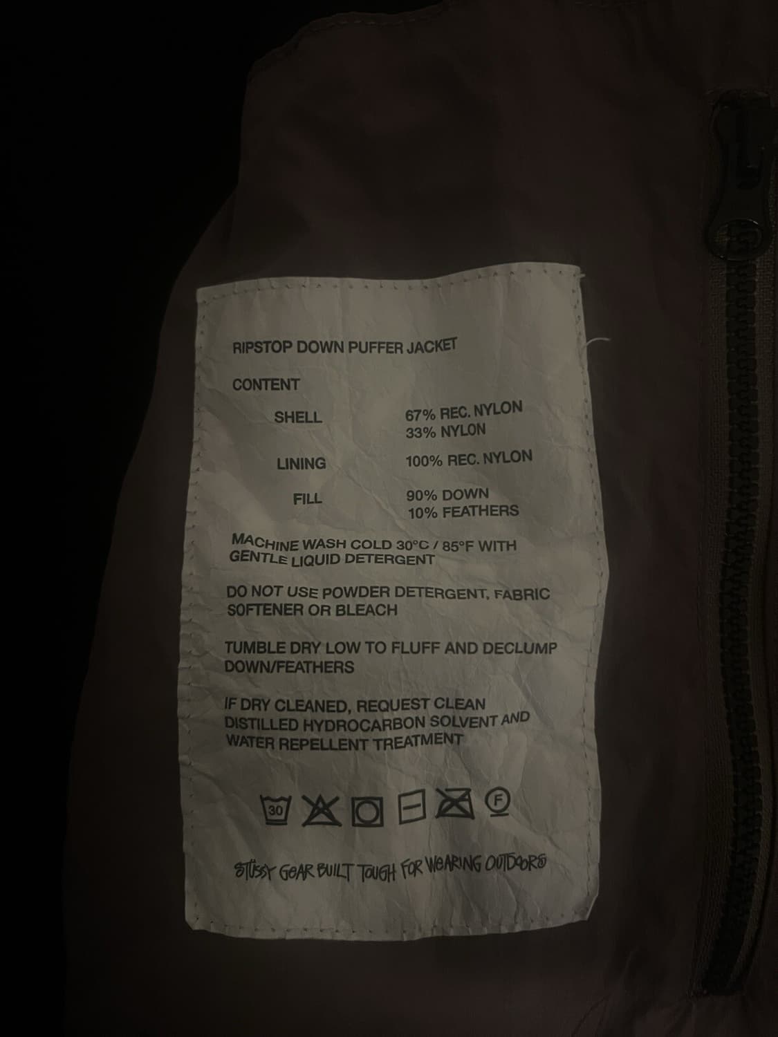 스투시 립스탑 다운 푸퍼 패딩 자켓 로즈 상품이미지4