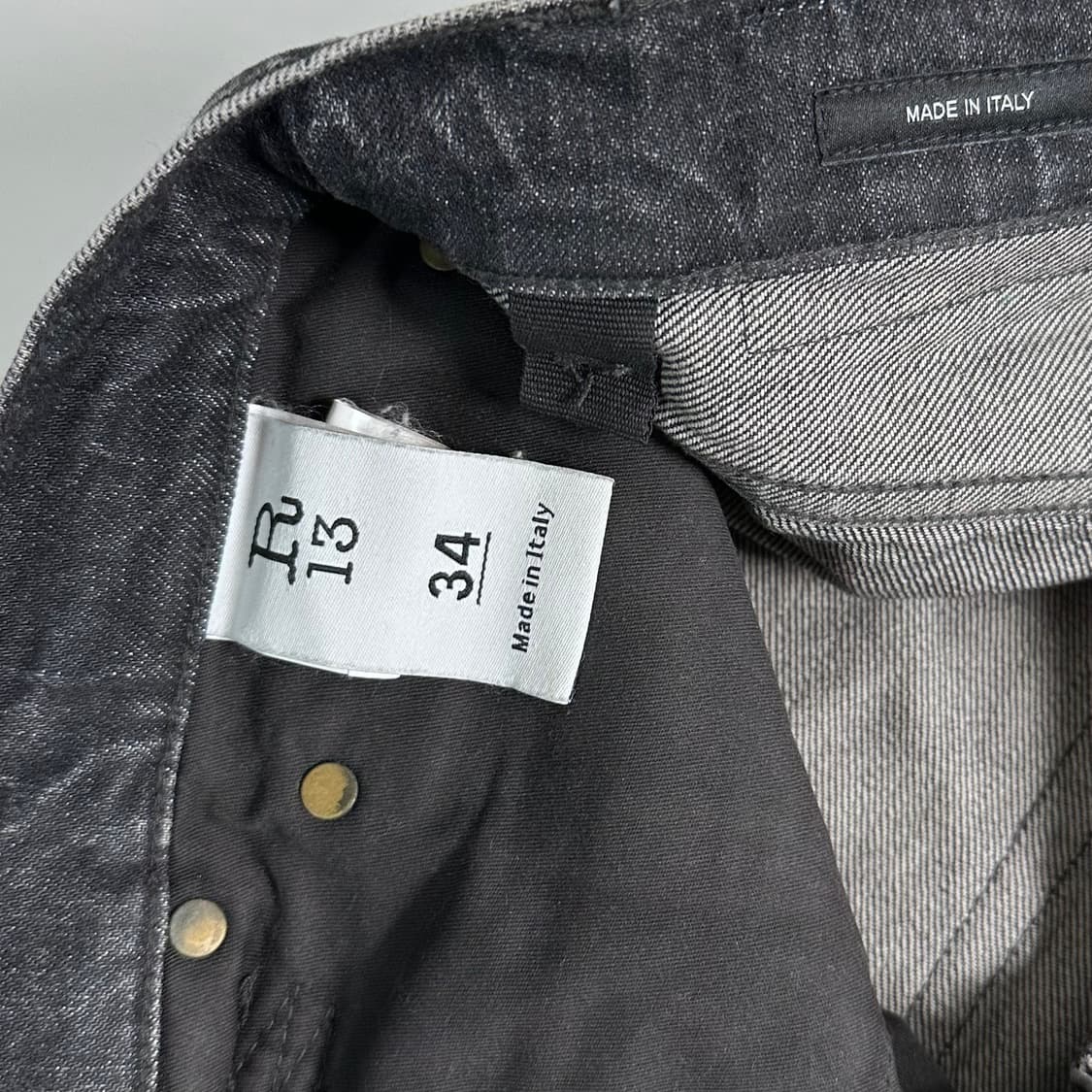 R13 알써틴 흑청 배기핏 팬츠  상품이미지7