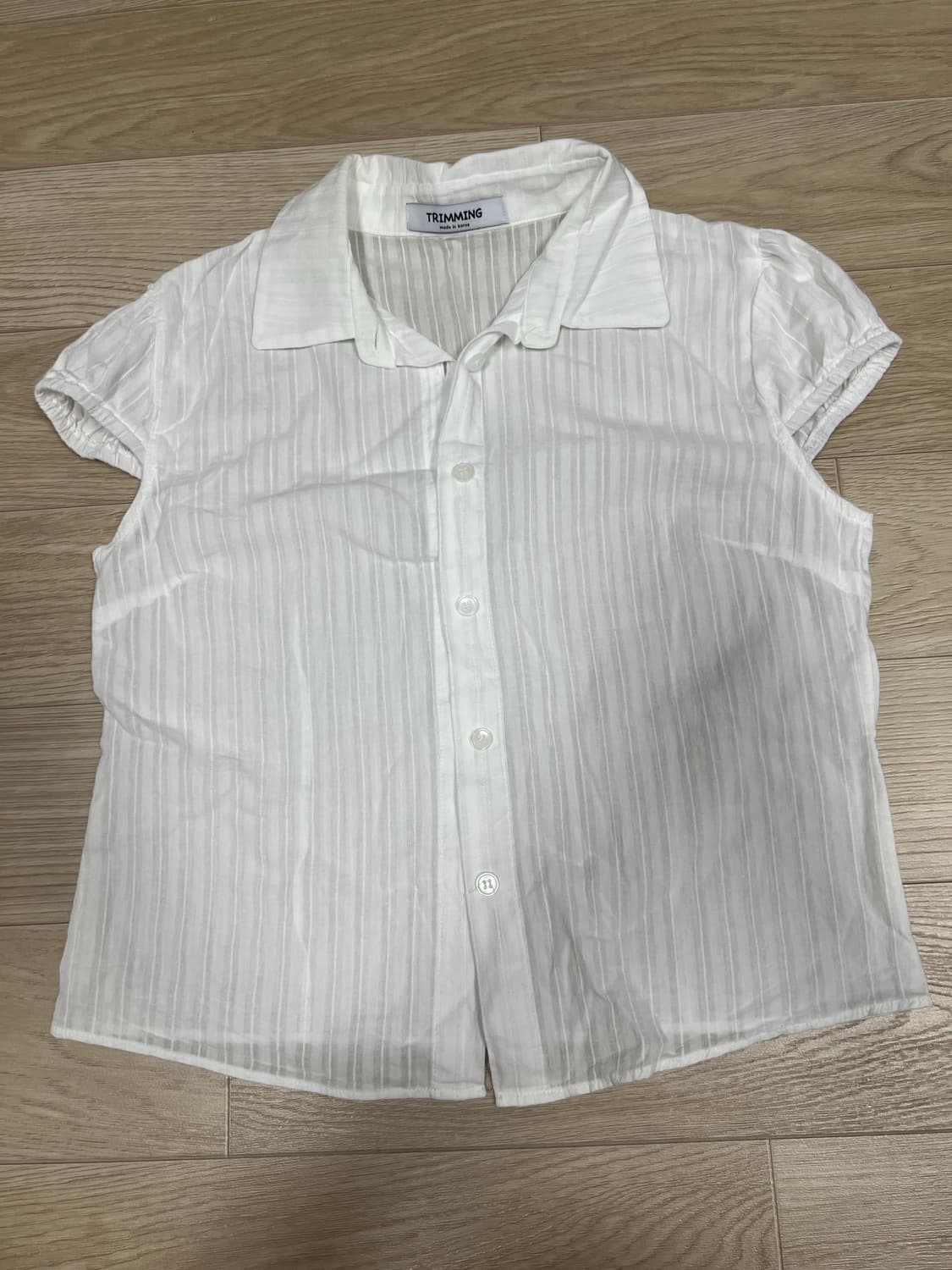 애니원모어 노리 캡소매 카라 블라우스 셔츠 화이트 상품이미지7