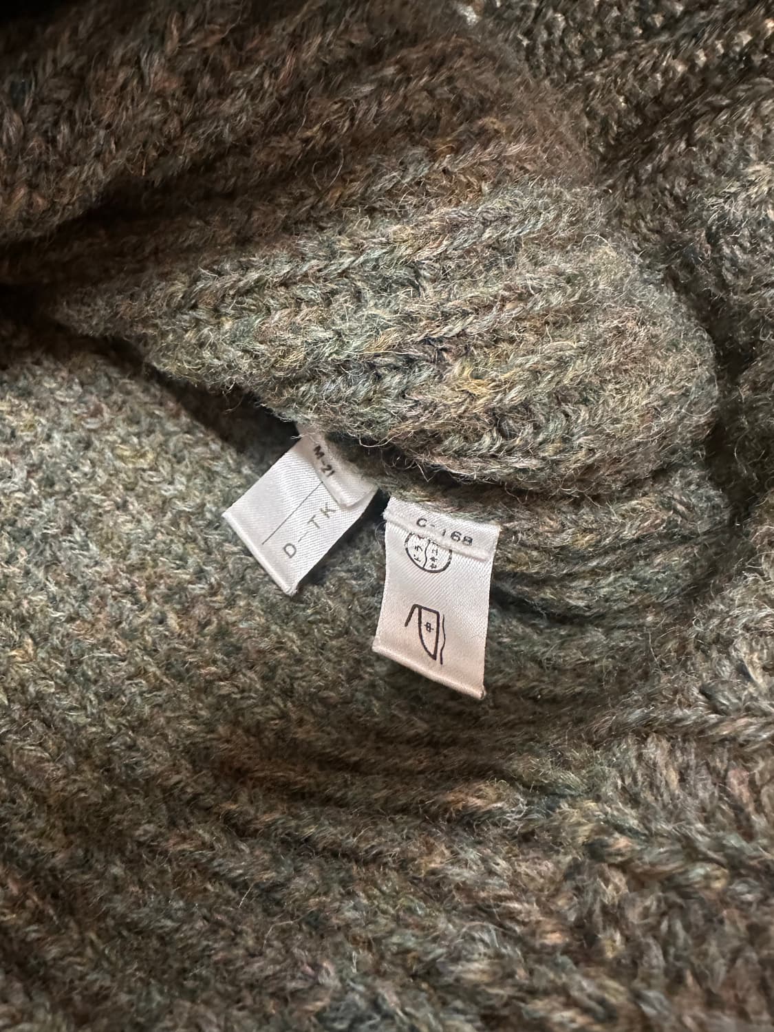 (M)80s 폴로랄프로렌 엘보패치 헤비 니트 카키 상품이미지7