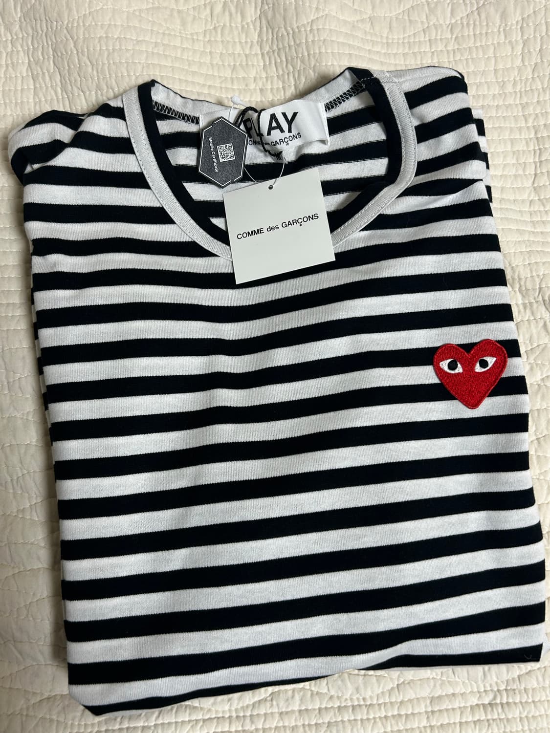 [크림정품/M사이즈]꼼데가르송 스트라이프 롱슬리브 상품이미지1