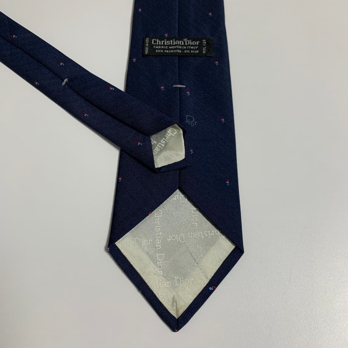크리스찬 디올 명품넥타이 혼방 네이비 결혼식룩 A+등급 8cm 상품이미지6