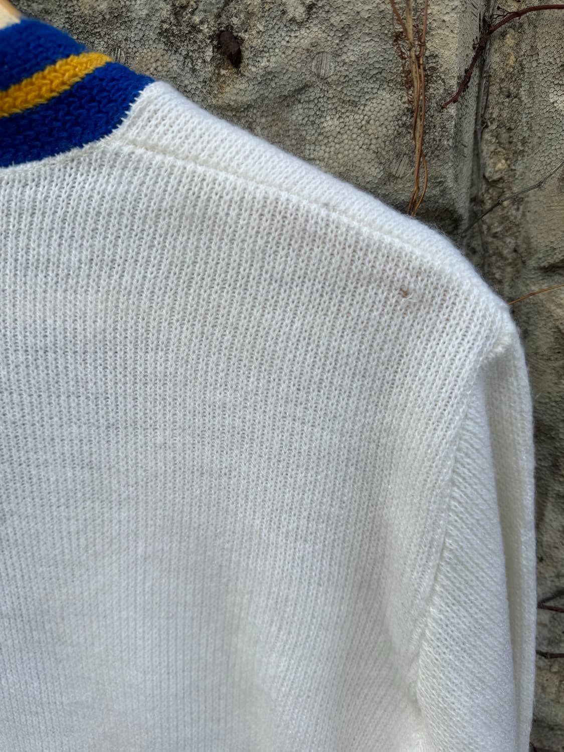 빈티지 캐나다 메이드 아크릴 니트 가디건 화이트 상품이미지6
