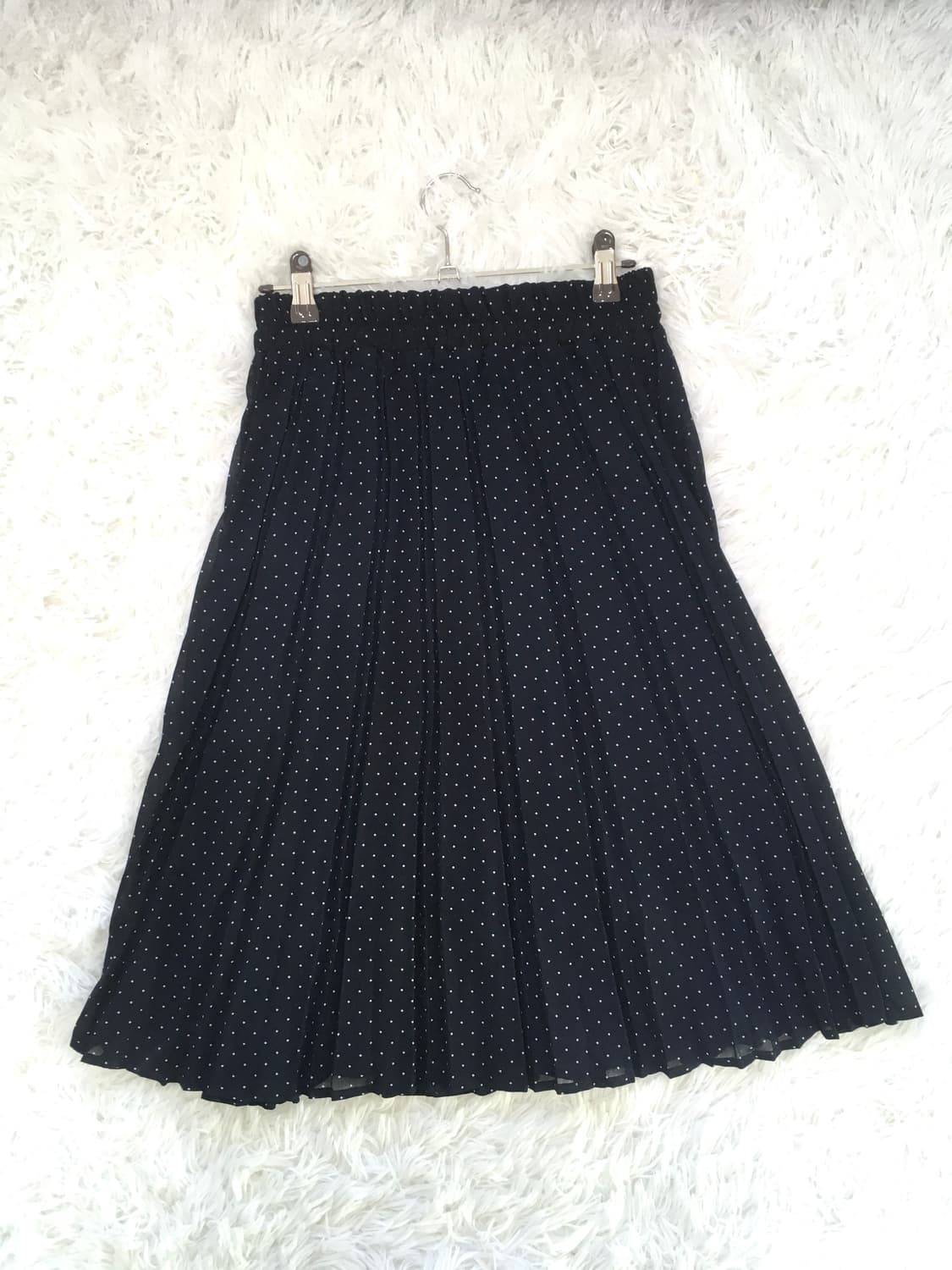 얼스뮤직 네이비 도트 플리츠 스커트 상품이미지6