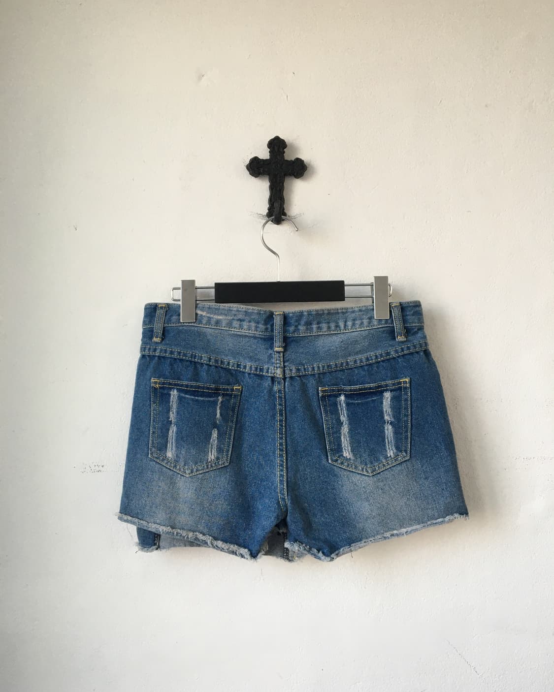 Layered point denim short 상품이미지2