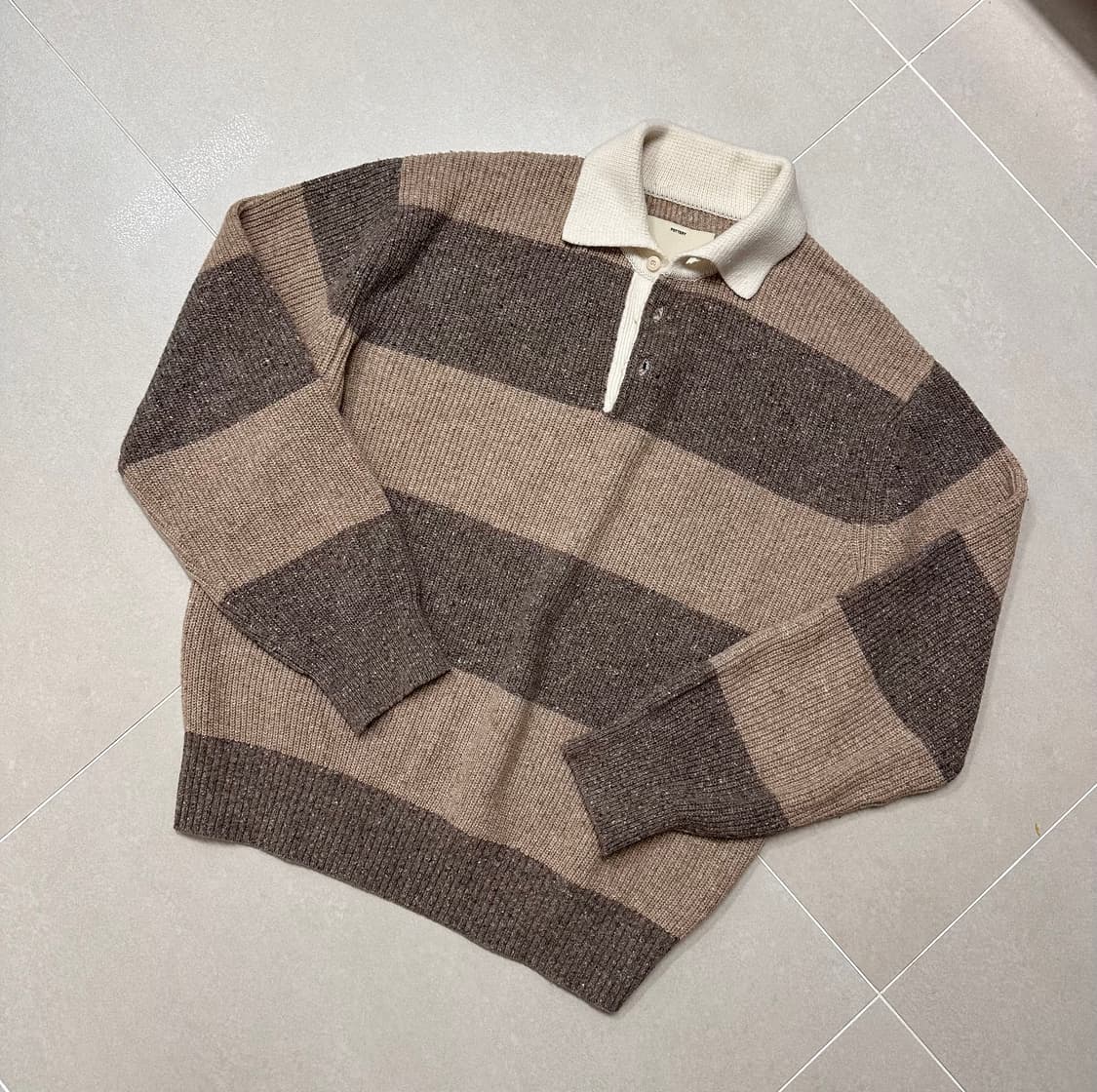 포터리 럭비니트 베이지 2사이즈 상품이미지1