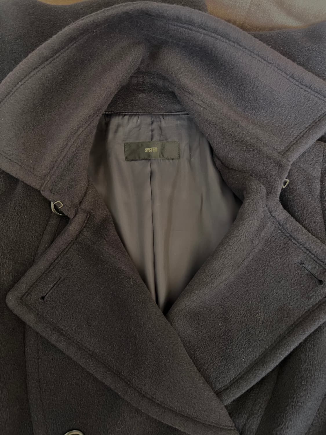 시스템 여성 네이비 울코트 더블코트 상품이미지5