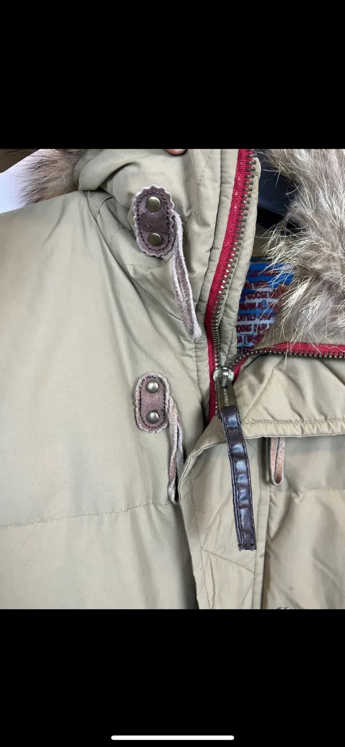 P000 디스퀘어드2 베이지 라쿤퍼후드 다운 자켓 L 상품이미지7