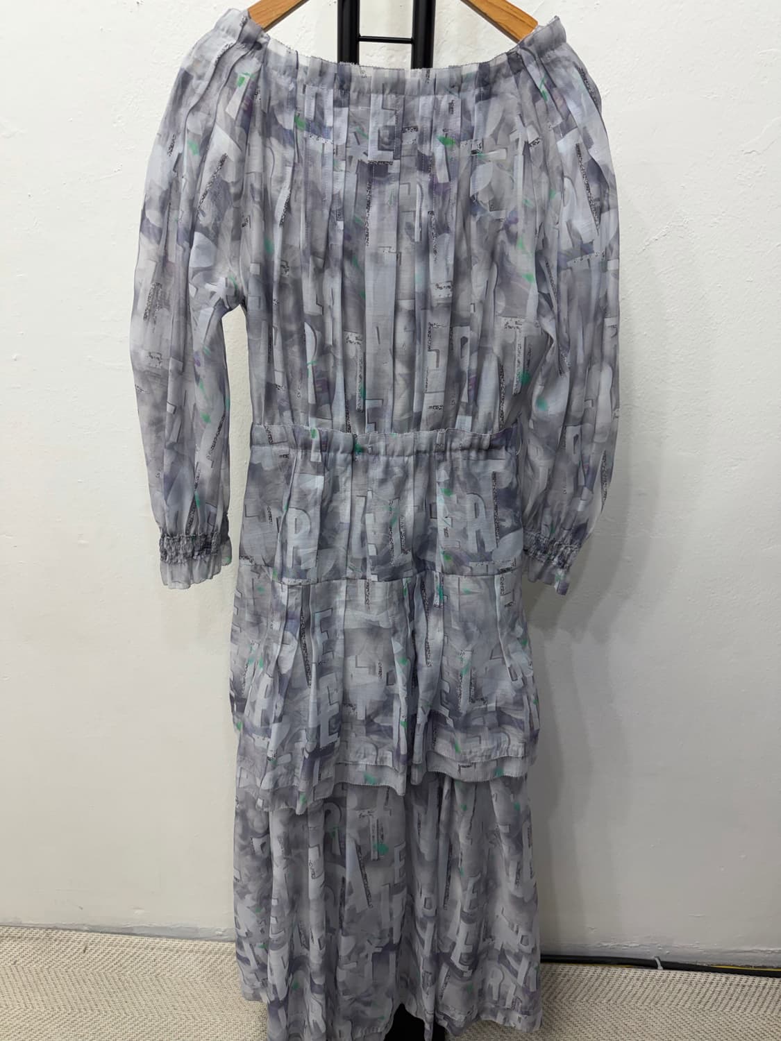 새제품) 오브제 한섬 정품 패턴 롱 원피스 76 상품이미지5