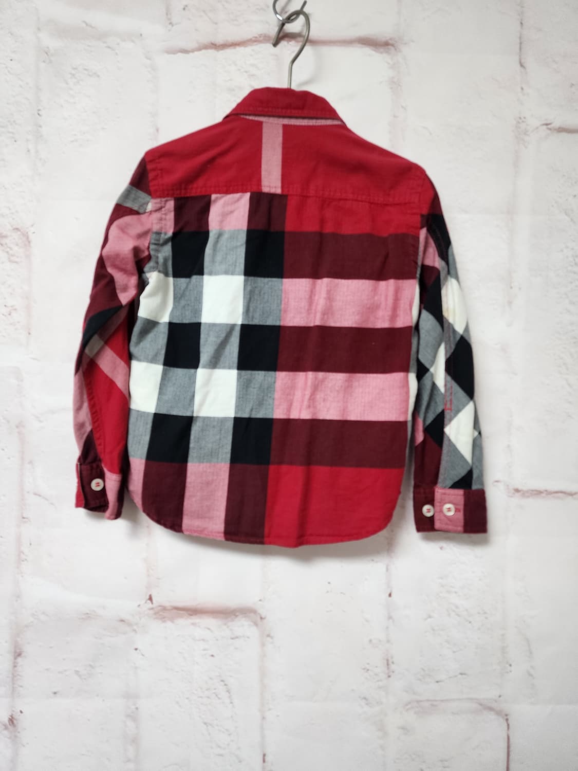 버버리 키즈 레드 체크 긴팔셔츠 상품이미지4